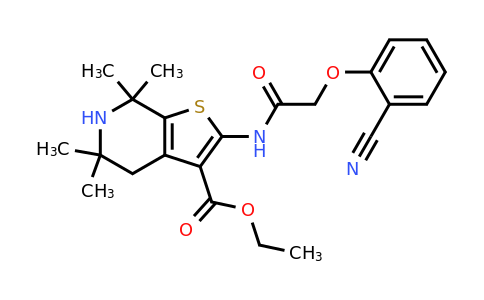 1016476-58-6 | Ethyl 2-(2-(2-cyanophenoxy)acetamido)-5,5,7,7-tetramethyl-4,5,6,7-tetrahydrothieno[2,3-c]pyridine-3-carboxylate