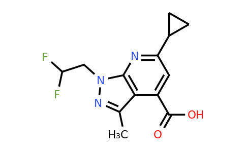1018142-22-7 | 6-Cyclopropyl-1-(2,2-difluoroethyl)-3-methyl-1h-pyrazolo[3,4-b]pyridine-4-carboxylic acid