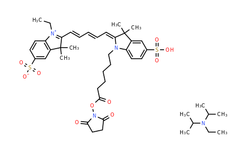1033006-65-3 | N-Ethyl-N-isopropylpropan-2-amine 2-(5-(1-(6-((2,5-dioxopyrrolidin-1-yl)oxy)-6-oxohexyl)-3,3-dimethyl-5-sulfonatoindolin-2-ylidene)penta-1,3-dien-1-yl)-1-ethyl-3,3-dimethyl-3h-indol-1-ium-5-sulfonate
