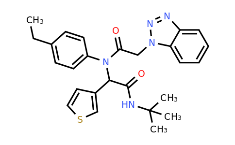 1033044-91-5 | 2-(2-(1H-Benzo[d][1,2,3]triazol-1-yl)-N-(4-ethylphenyl)acetamido)-N-(tert-butyl)-2-(thiophen-3-yl)acetamide
