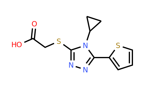 1039819-10-7 | 2-{[4-cyclopropyl-5-(thiophen-2-yl)-4h-1,2,4-triazol-3-yl]sulfanyl}acetic acid
