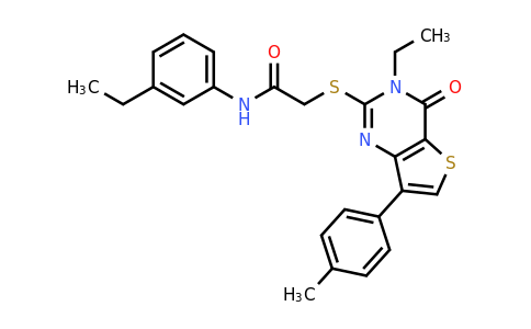 1040632-12-9 | 2-((3-Ethyl-4-oxo-7-(p-tolyl)-3,4-dihydrothieno[3,2-d]pyrimidin-2-yl)thio)-N-(3-ethylphenyl)acetamide