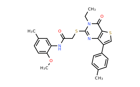 1040632-30-1 | 2-((3-Ethyl-4-oxo-7-(p-tolyl)-3,4-dihydrothieno[3,2-d]pyrimidin-2-yl)thio)-N-(2-methoxy-5-methylphenyl)acetamide