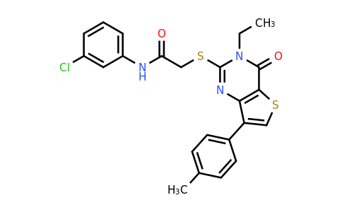 1040632-48-1 | N-(3-chlorophenyl)-2-((3-ethyl-4-oxo-7-(p-tolyl)-3,4-dihydrothieno[3,2-d]pyrimidin-2-yl)thio)acetamide