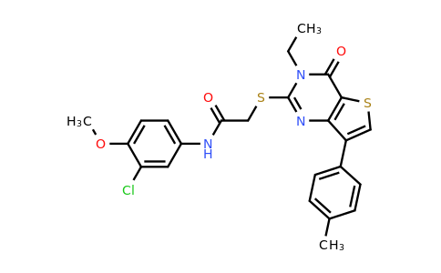 1040632-87-8 | N-(3-chloro-4-methoxyphenyl)-2-((3-ethyl-4-oxo-7-(p-tolyl)-3,4-dihydrothieno[3,2-d]pyrimidin-2-yl)thio)acetamide