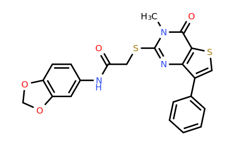 1040633-16-6 | N-(benzo[d][1,3]dioxol-5-yl)-2-((3-methyl-4-oxo-7-phenyl-3,4-dihydrothieno[3,2-d]pyrimidin-2-yl)thio)acetamide
