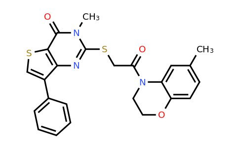 1040633-64-4 | 3-Methyl-2-((2-(6-methyl-2,3-dihydro-4H-benzo[b][1,4]oxazin-4-yl)-2-oxoethyl)thio)-7-phenylthieno[3,2-d]pyrimidin-4(3H)-one