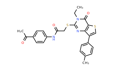 1040651-16-8 | N-(4-acetylphenyl)-2-((3-ethyl-4-oxo-7-(p-tolyl)-3,4-dihydrothieno[3,2-d]pyrimidin-2-yl)thio)acetamide