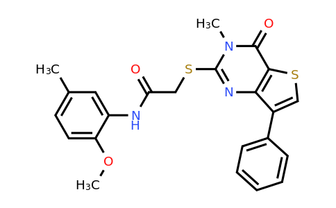 1040682-21-0 | N-(2-methoxy-5-methylphenyl)-2-((3-methyl-4-oxo-7-phenyl-3,4-dihydrothieno[3,2-d]pyrimidin-2-yl)thio)acetamide