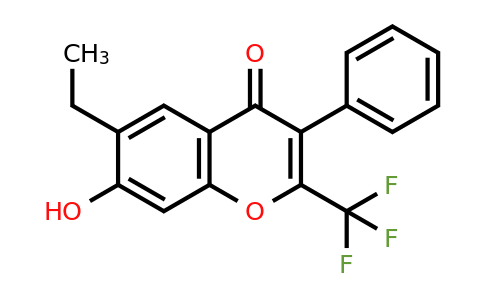 105258-37-5 | 6-Ethyl-7-hydroxy-3-phenyl-2-(trifluoromethyl)-4h-chromen-4-one