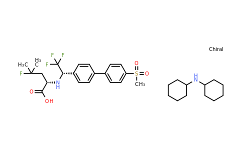 1064076-86-3 | Dicyclohexylamine (S)-4-fluoro-4-methyl-2-(((S)-2,2,2-trifluoro-1-(4'-(methylsulfonyl)-[1,1'-biphenyl]-4-yl)ethyl)amino)pentanoate