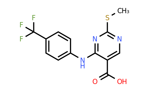 1065075-64-0 | 2-(Methylthio)-4-((4-(trifluoromethyl)phenyl)amino)pyrimidine-5-carboxylicacid