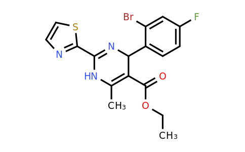 1092952-98-1 | Ethyl 4-(2-bromo-4-fluorophenyl)-6-methyl-2-(thiazol-2-yl)-1,4-dihydropyrimidine-5-carboxylate