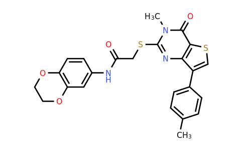 1111292-29-5 | N-(2,3-dihydrobenzo[b][1,4]dioxin-6-yl)-2-((3-methyl-4-oxo-7-(p-tolyl)-3,4-dihydrothieno[3,2-d]pyrimidin-2-yl)thio)acetamide