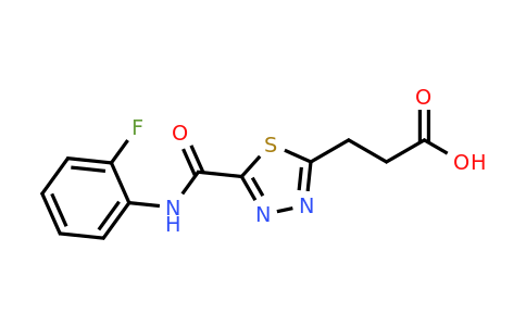 1142202-72-9 | 3-(5-((2-Fluorophenyl)carbamoyl)-1,3,4-thiadiazol-2-yl)propanoic acid