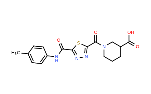 1142202-73-0 | 1-(5-(P-tolylcarbamoyl)-1,3,4-thiadiazole-2-carbonyl)piperidine-3-carboxylic acid