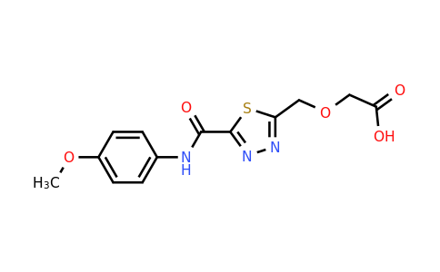 1142202-78-5 | 2-((5-((4-Methoxyphenyl)carbamoyl)-1,3,4-thiadiazol-2-yl)methoxy)acetic acid