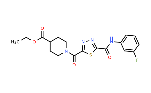 1142210-66-9 | Ethyl 1-(5-((3-fluorophenyl)carbamoyl)-1,3,4-thiadiazole-2-carbonyl)piperidine-4-carboxylate