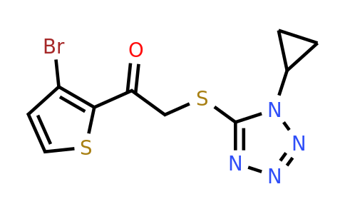 1156230-41-9 | 1-(3-Bromothiophen-2-yl)-2-((1-cyclopropyl-1h-tetrazol-5-yl)thio)ethan-1-one