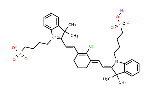 Sodium 4-(2-(2-(2-chloro-3-(2-(3,3-dimethyl-1-(4-sulfonatobutyl)-3H-indol-1-ium-2-yl)vinyl)cyclohex-2-en-1-ylidene)ethylidene)-3,3-dimethylindolin-1-yl)butane-1-sulfonate