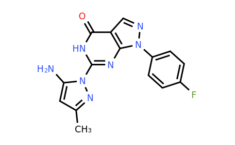 6-(5-Amino-3-methyl-1H-pyrazol-1-yl)-1-(4-fluorophenyl)-1H,4H,5H-pyrazolo[3,4-d]pyrimidin-4-one