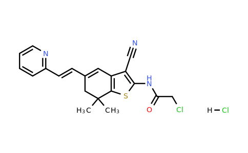 1173419-95-8 | Acetamide, 2-chloro-N-[3-cyano-6,7-dihydro-7,7-dimethyl-5-[2-(2-pyridinyl)ethenyl]benzo[b]thien-2-yl]-, hydrochloride (1:1)