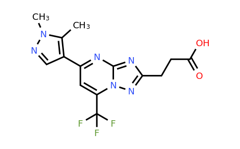 3-[5-(1,5-dimethyl-1h-pyrazol-4-yl)-7-(trifluoromethyl)-[1,2,4]triazolo[1,5-a]pyrimidin-2-yl]propanoic acid