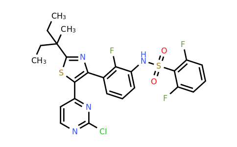 1195768-23-0 | N-(3-(2-(tert-Butyl)-5-(2-chloropyrimidin-4-yl)thiazol-4-yl)-2-fluorophenyl)-2,6-difluorobenzenesulfonamide