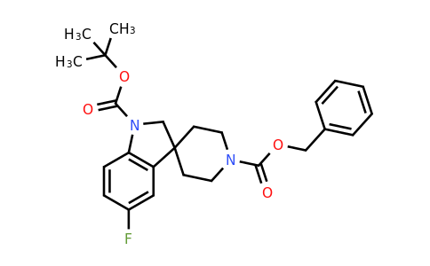 1201649-36-6 | 1'-Benzyl 1-(tert-butyl) 5-fluorospiro[indoline-3,4'-piperidine]-1,1'-dicarboxylate