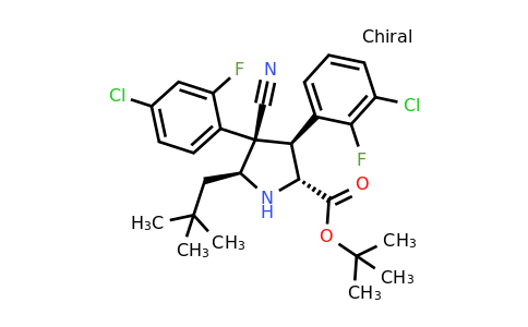 1219086-88-0 | rel-(2R,3S,4R,5S)-3-(3-Chloro-2-fluorophenyl)-4-(4-chloro-2-fluorophenyl)-4-cyano-5-(2,2-dimethylpropyl)pyrrolidine-2-carboxylic acid tert-butyl ester