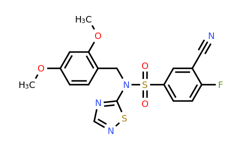 1235406-41-3 | 3-Cyano-N-(2,4-dimethoxybenzyl)-4-fluoro-N-(1,2,4-thiadiazol-5-yl)benzenesulfonamide