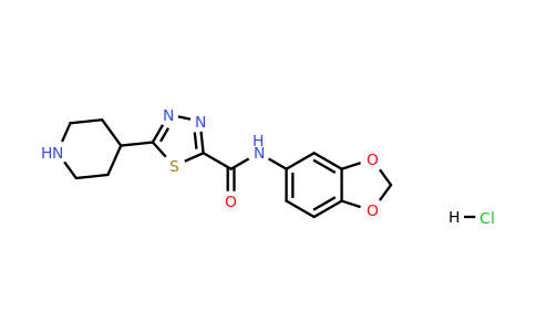1242339-19-0 | N-(benzo[d][1,3]dioxol-5-yl)-5-(piperidin-4-yl)-1,3,4-thiadiazole-2-carboxamide hydrochloride