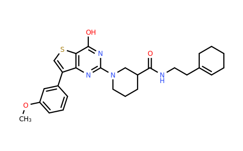 1242969-95-4 | N-(2-(cyclohex-1-en-1-yl)ethyl)-1-(4-hydroxy-7-(3-methoxyphenyl)thieno[3,2-d]pyrimidin-2-yl)piperidine-3-carboxamide