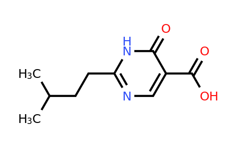 1247558-98-0 | 2-Isopentyl-6-oxo-1,6-dihydropyrimidine-5-carboxylic acid