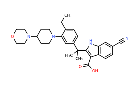 1256584-78-7 | 6-Cyano-2-[1-[4-ethyl-3-[4-(4-morpholinyl)-1-piperidinyl]phenyl]-1-methylethyl]-1H-indole-3-carboxylic acid