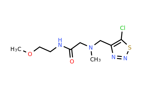 1271382-18-3 | 2-(((5-Chloro-1,2,3-thiadiazol-4-yl)methyl)(methyl)amino)-N-(2-methoxyethyl)acetamide