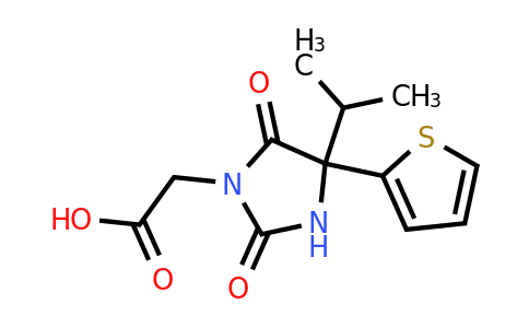 1274709-91-9 | 2-[2,5-dioxo-4-(propan-2-yl)-4-(thiophen-2-yl)imidazolidin-1-yl]acetic acid