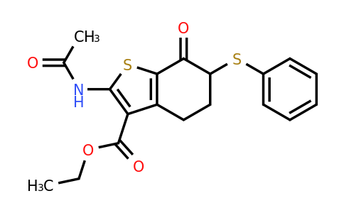 128811-97-2 | Ethyl 2-acetamido-7-oxo-6-(phenylthio)-4,5,6,7-tetrahydrobenzo[b]thiophene-3-carboxylate