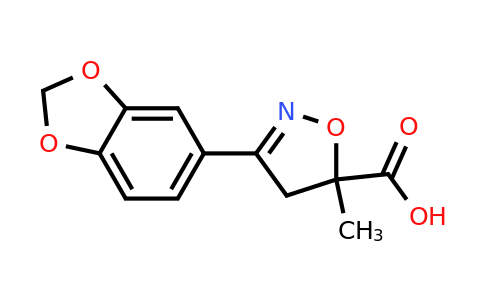 1326814-07-6 | 3-(2H-1,3-benzodioxol-5-yl)-5-methyl-4,5-dihydro-1,2-oxazole-5-carboxylic acid