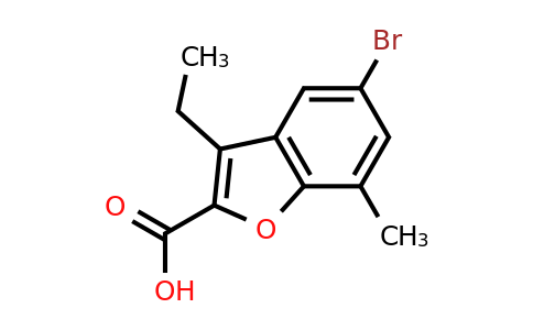 1342577-53-0 | 5-Bromo-3-ethyl-7-methyl-1-benzofuran-2-carboxylic acid