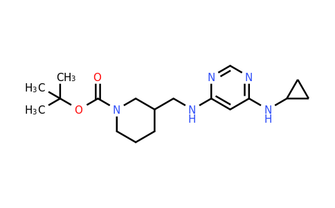 1353989-88-4 | 3-[(6-Cyclopropylamino-pyrimidin-4-ylamino)-methyl]-piperidine-1-carboxylic acid tert-butyl ester