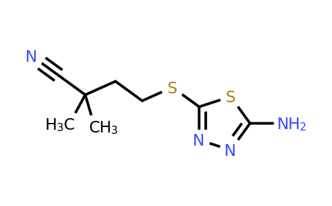 1386968-90-6 | 4-((5-Amino-1,3,4-thiadiazol-2-yl)thio)-2,2-dimethylbutanenitrile