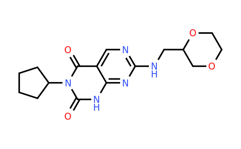 1396810-33-5 | 7-(((1,4-Dioxan-2-yl)methyl)amino)-3-cyclopentylpyrimido[4,5-d]pyrimidine-2,4(1H,3H)-dione