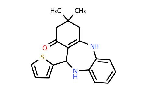 145628-73-5 | 3,3-Dimethyl-11-(thiophen-2-yl)-2,3,4,5,10,11-hexahydro-1H-dibenzo[b,e][1,4]diazepin-1-one