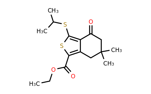 175202-44-5 | Ethyl 3-(isopropylthio)-6,6-dimethyl-4-oxo-4,5,6,7-tetrahydrobenzo[c]thiophene-1-carboxylate