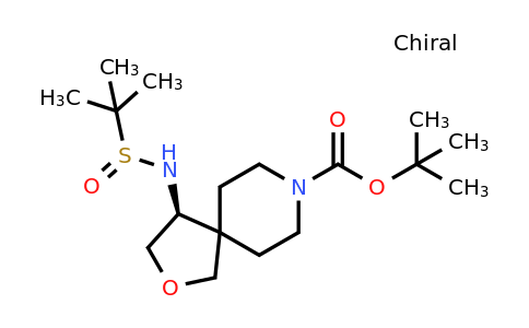 1801766-69-7 | tert-Butyl (S)-4-(((R)-tert-butylsulfinyl)amino)-2-oxa-8-azaspiro[4.5]decane-8-carboxylate