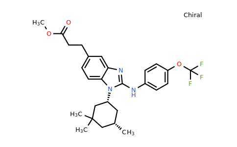 1803274-45-4 | rel-Methyl 3-(2-((4-(trifluoromethoxy)phenyl)amino)-1-((1R,5R)-3,3,5-trimethylcyclohexyl)-1H-benzo[d]imidazol-5-yl)propanoate