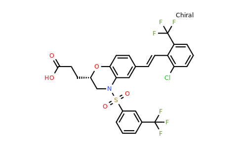 1807791-77-0 | 3-[(2S)-6-[(E)-2-[2-chloro-6-(trifluoromethyl)phenyl]ethenyl]-4-[3-(trifluoromethyl)benzenesulfonyl]-3,4-dihydro-2H-1,4-benzoxazin-2-yl]propanoic acid