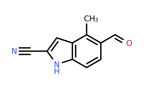1857296-22-0 | 5-Formyl-4-methyl-1H-indole-2-carbonitrile
