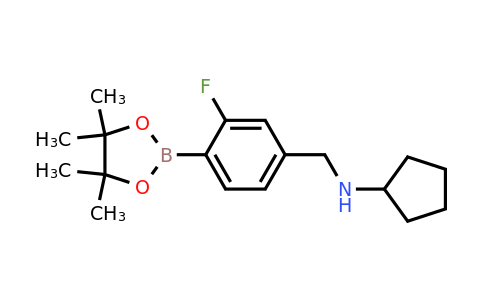 2096337-39-0 | N-(3-Fluoro-4-(4,4,5,5-tetramethyl-1,3,2-dioxaborolan-2-yl)benzyl)cyclopentanamine